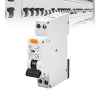 GOMETY Interrupteur FI/LS 30 mA - Disjoncteur différentiel - 6 kA 1P+N type A C16/0,03 30 mA - Interrupteur FI avec RCBO 16 A - Courant nominal RCD protégé - 230 V - Type A - Montage sur rail DIN -