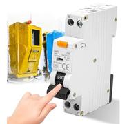 GOMETY Interrupteur FI/LS C16, 30 mA - Disjoncteur différentiel C16 RCD 6 kA 1P+N type A avec courant nominal RCBO 16 A 230 V, montage sur rail DIN - Courbe C (wz1)