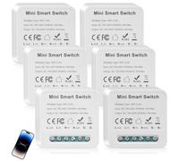 GOMETY Interrupteur Intelligent Module 2 Voies: 6 Pièces Contrôle APP Switch, Interrupteur WLAN, pour Maison Connectée (Blanc)