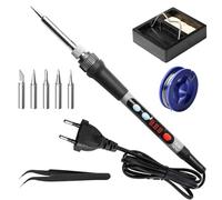 GOMETY Kit de fer à souder : 1 pièce 90 W, température réglable 180-520 °C, fer à souder avec interrupteur marche/arrêt, 5 fonctions