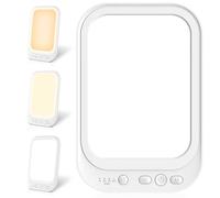 GOMETY Lampe de luminothérapie 10 000 lux avec 4 minuteries, 3 températures de couleur, lampe LED imitant la lumière du jour, support pliable.