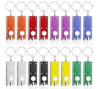GOMETY Lot de 16 lampes de poche LED porte-clés pour enfants, mini lampe de poche LED, porte-clés pour enfants, mini lampe de poche LED carrée