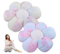 GOMETY Lot de 2 coussins floraux - 40 x 40 cm - En forme de fleur de tournesol - Colorés - Coussin de sol en peluche pour chambre à coucher - Pour chambre à coucher, canapé, chaise, décoration