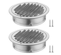 GOMETY Lot de 2 Grille d'aération 100 mm en acier inoxydable, Grille de ventilation, Grille d'aération en acier inoxydable 304 avec moustiquaire à visser et bride de protection contre les intempéries