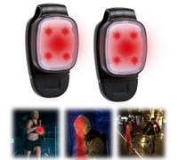 GOMETY Lot de 2 lampes à clip LED étanches avec 3 modes d'éclairage, mini lampe LED de sécurité, clignotant LED, cartable, lampe à clip rechargeable pour jogging, escalade, coureur, pêche, randonnée