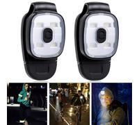GOMETY Lot de 2 lampes frontales LED à clip - Rechargeable par USB - 3 modes d'éclairage - Petite lampe frontale pour enfants - Étanche - Pour le camping, la randonnée, le cartable, le sac à dos et le