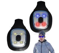 GOMETY Lot de 2 lampes LED de rechange pour bonnet éclairé, 2 modes d'éclairage rechargeables par USB, lumière de sécurité, lampe frontale ultra lumineuse, étanche, accessoire pour le jogging