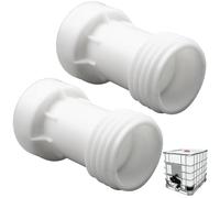 GOMETY Lot de 2 rallonges IBC S60 x 6 - Adaptateur pour réservoir IBC - Filetage grossier - Accessoires de conteneur IBC - Rallonge S60 x 6 - Accessoire pour réservoir d'eau de 1000 l - Blanc