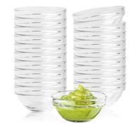 GOMETY Lot de 20 petits bols à sauce - Diamètre : 7,5 cm - En verre - 75 ml - Ronds - Pour confiture, sauce, garnitures, épices, tapas, entrées, sauces