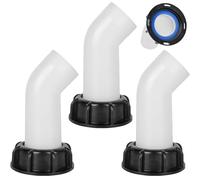 GOMETY Lot de 3 raccords de vidange IBC, accessoires de réservoir d'eau IBC, 60 mm, bouchon de valve fileté intérieur, couvercle de vidange, buse pour réservoir mort, bec, tuyau de raccordement,