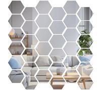 GOMETY Lot de 36 autocollants muraux hexagonaux en acrylique HD - Miroir mural autocollant sans miroir en verre - Autocollant hexagonal pour chambre et TV