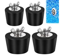 GOMETY Lot de 4 bouchons d'hiver en acier inoxydable pour piscine, 32-38 mm, bouchons en caoutchouc avec écrou papillon en acier inoxydable, contre les dommages causés par le gel sur les tuyaux de