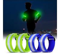 GOMETY Lot de 4 bracelets LED rechargeables par USB, 6 couleurs, 3 modes d'éclairage LED réfléchissants, bandes réfléchissantes de sécurité, bandes réfléchissantes pour le jogging, la course à pied