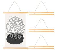 GOMETY Lot de 4 cadres magnétiques pour affiche, A3 Porte Affiche, 31cm Crochets Magnétiques en Bois pour Affiche, Cadre Aimanté Sans Percer pour Affiches Images Tirages Photos œuvres d'art