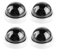 GOMETY Lot de 4 caméras factices avec LED rouge clignotante, caméra de sécurité factice réaliste, caméra CCTV factice, caméra dôme factice pour la surveillance à domicile et au bureau (Blanc)