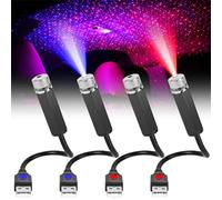 GOMETY Lot de 4 plafonds de voiture Starlight, projecteur de ciel étoilé, éclairage LED, éclairage LED, plusieurs modes, USB, Plug and Play, veilleuse, pour voitures, plafonds, chambres à coucher
