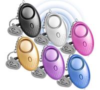 GOMETY Lot de 6 alarmes personnelles - 130-135 dB - Lumière LED - Alarme de poche Screamsafesound - Porte-clés alarme de panique - Pour femmes, enfants, filles, hommes