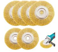 GOMETY Lot de 6 brosses à joints en fil d'acier - 11,5 cm - Brosse en laiton - Compatible avec la majorité des brosses métalliques - Brosse de rechange pour le jardin - Accessoire de dérouillage