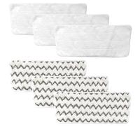 GOMETY Lot de 6 housses de rechange pour nettoyeur vapeur Vileda Steam XXL/PLUS - Lavables et réutilisables - Compatible avec Vileda Steam XXL - Microfibre pour tous les types de sols - Blanc + gris