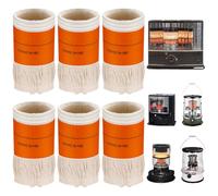 GOMETY Lot de 6 mèches pour poêle à pétrole - Mèches pour poêle à pétrole d'intérieur - Mèches de rechange pour chauffage à pétrole (95 x 2,5 x 180 mm)