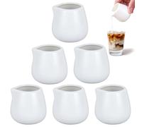 GOMETY Lot de 6 petits pots à lait en porcelaine - En céramique - Sans poignée - Pour sauces, lait, cappuccino, expresso, latte, etc. (pas de poignée)