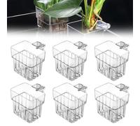 GOMETY Lot de 6 supports de plantes d'aquarium à suspendre - En acrylique transparent - Pour aquarium - Pour aquarium - Décoration d'aquarium