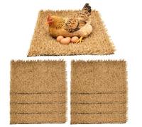 GOMETY Lot de 8 tapis de nid de poulet - 30 x 30 cm - Tapis en coco - Inserts de nichoir pour poulets - Lavable - Imitation herbe simulée - Protection pour nids et petits animaux