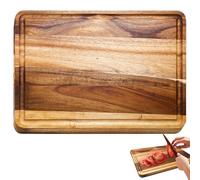 GOMETY Planche à découper en bois d'acacia - 40 x 30 cm - Planche à découper et servir - Marron