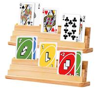 GOMETY Porte-Cartes: Ensemble De 2 Pièces en Bois Durable, Expérience De Jeu À Main Libre, pour Enfants, Seniors, Adultes (33cm)