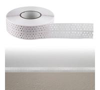 GOMETY Ruban de recouvrement de couture, 40 m x 5 cm, autocollant, rail d'angle, cloison sèche, en PVC, protection des bords, plaque de plâtre, pour connecter des plaques GK, 40 m