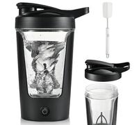 GOMETY Shaker à protéines électrique, bouteille de 450 ml, mixeur automatique de protéines, rechargeable par USB, pour shake protéiné, noir