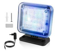 GOMETY Simulateur de télévision factice avec 12 LED et 3 programmes au choix, économe en énergie, avec minuterie, complet avec adaptateur secteur, pour une utilisation comme protection anti-effraction