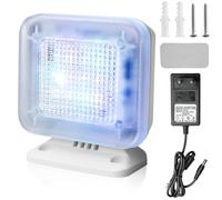 GOMETY Simulateur TV factice avec 12 LED et 3 programmes au choix, économe en énergie, avec minuterie, complet avec adaptateur secteur, pour une utilisation comme protection anti-effraction, blanc