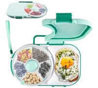GOMETY Spinner à collation avec boîte, boîte à goûter multifonction rotative pour enfants avec couvercle, récipient à collation portable, 5 compartiments, boîte à collation ronde, sans BPA, pour les
