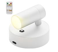 GOMETY Spot LED avec télécommande, applique murale rechargeable par USB, 3 températures de couleur, à intensité variable, lampe murale LED sans fil avec fonction de minuterie, spot pour portraits