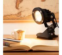 GOMETY spots LED 7 W avec clip, blanc chaud 3000 K, avec câble de 1,8 m et interrupteur, éclairage de jardin, IP65, étanche pour l'intérieur et l'extérieur