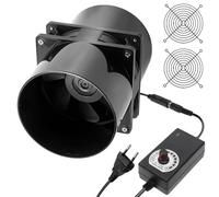 GOMETY Ventilateur Extracteur d'air 100mm en Ligne, Ventilation Extracteur Air avec Variateur Puissant, Silencieux, Efficace Ventilation Cave Humide, Garages, Garage, Cuisine, Salle de Bain