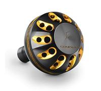 Gomexus - Bouton d'alimentation Compatible pour Shimano Stradic CI4 Nasci Daiwa Ballistic LT Legalis LT Spinning Moulinet Poignée de Remplacement en métal, Noir/doré, 41mm