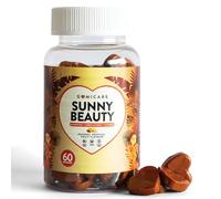 GOMICARE - Gummies Solaire Autobronzant au Beta Carotene, Astaxanthine, Luteine, Lycopene et Cuivre - Gummies (Bonbons) Bronzage pour une Peau Dorée et Protegee - 60 unités - Sans Sucre - Sans Gluten