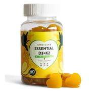 GOMICARE - Gummies Vitamine D3 K2 avec 250 mg de Calcium - Pour Enfants - 60 Gummies (Bonbons) - Sans Sucre - Sans Gluten - Défenses Immunitaires, Muscles et Os