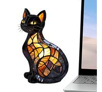 Gomice Lumière Nuit Animaux,Lampe Chevet Chat LED Veilleuse - Décor Statut Fête Halloween | pour Bureau Appartement Salon Chambre à Coucher Table de Chevet Chambre Bébé