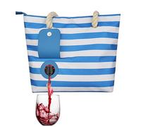 Gomice Sac fourre-Tout à vin, Sac de Plage à vin | Fourre-Tout Distributeur résistant à la décoloration avec Compartiment à Boissons - Sac à Main de Plage pour Les Amateurs de vin, Peut contenir et