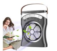 Gomice Ventilateur Portable - Ventilateur de Bureau Rechargeable avec Fonction Brumisation - Oscillant 180° 3 Vitesses Rafraîchisseur d'Air pour Intérieur Extérieur Chambre Bureau Plage