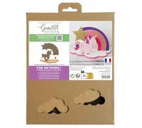 GOMILLE LICORNE/ARC-EN-CIEL - DECO 3D certifié PEFC 100% - Kit Loisir Créatif Forme en Bois à Peindre Enfant