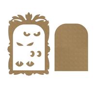 Gomille - Miroir Yeux Baroque - 34 x 49 cm - Forme en Bois PEFC pour décoration & Loisirs Créatifs - Fabriqué en France - Halloween - 4315