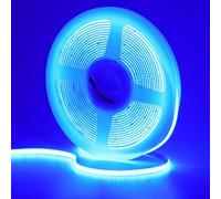 GOMING 12V 5mm Large Bleu COB Ruban LED 400LED/M 5M Luminescence Uniforme Haute Luminosité Non étanche Flexible Bande LED pour Maison Chambre Décorer(Sans Alimentation)