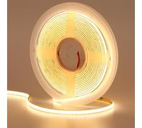 GOMING 12V 5mm Large COB Ruban LED Blanc Chaud 3000K 400LED/M 5M Luminescence Uniforme CRI 93+ Haute Luminosité Non étanche Flexible Bande LED pour Maison Chambre Cuisine Décorer(Sans Alimentation)