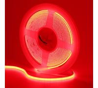 GOMING 12V 5mm Large Rouge COB Ruban LED 400LED/M 5M Luminescence Uniforme Haute Luminosité Non étanche Flexible Bande LED pour Maison Chambre Décorer(Sans Alimentation)