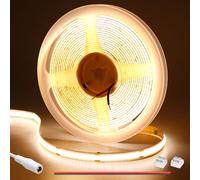 GOMING 12V COB Ruban LED Blanc Chaud 3000K 312LED/M 5M 11W/M CRI 93+ Haute Luminosité Non étanche Découpable Bande LED pour Maison Chambre Cuisine Décorer(Sans Alimentation)