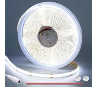 GOMING 12V COB Ruban LED Blanc Froid 6000K 312LED/M 5M 11W/M CRI 93+ Haute Luminosité Non étanche Découpable Bande LED pour Maison Chambre Cuisine Décorer(Sans Alimentation)